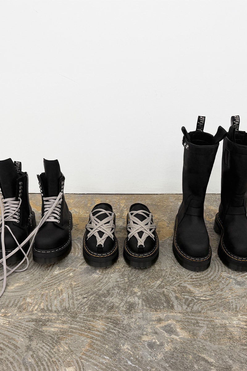 ドクターマーチンとリックオウエンスが最新コラボを発表  dr martens rick owens collabo shoes release info