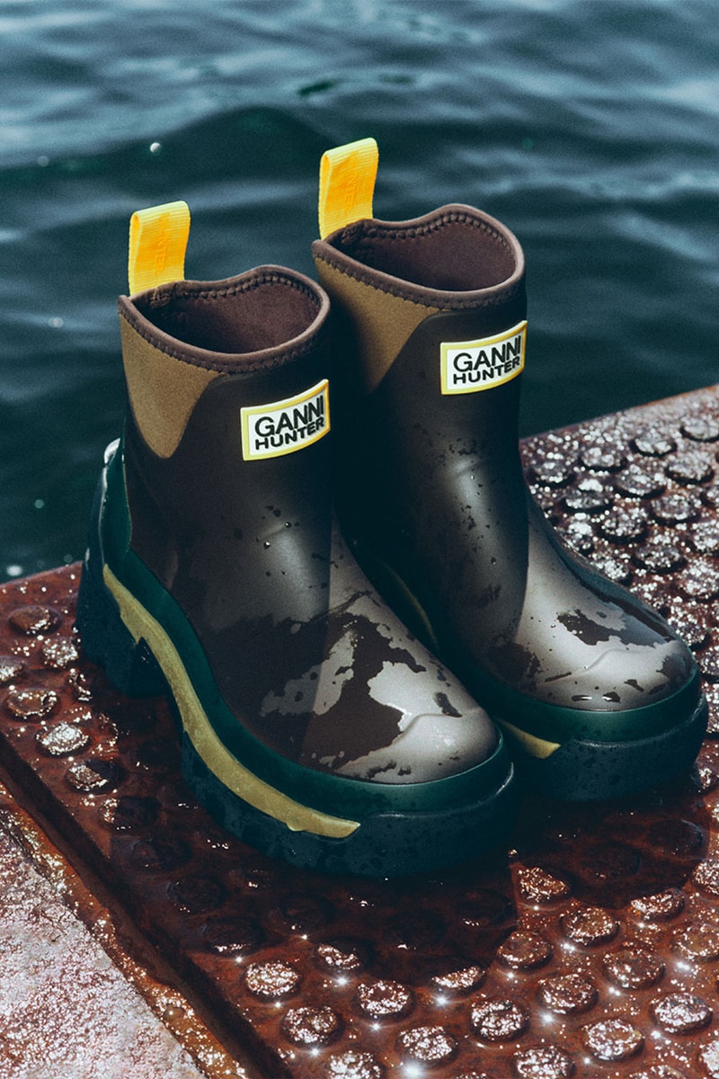 ガニーとハンターが初のコラボレーションを発表 ganni hunter collab collection rain wear relese info