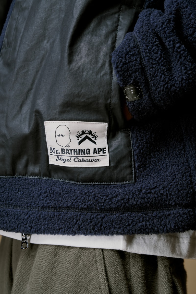 ミスターベイシングエイプとナイジェル・ケーボンが初のコラボコレクションを発表 mr bathing ape nigel cabourn first collabo collection release info