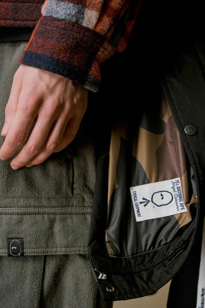 ミスターベイシングエイプとナイジェル・ケーボンが初のコラボコレクションを発表 mr bathing ape nigel cabourn first collabo collection release info