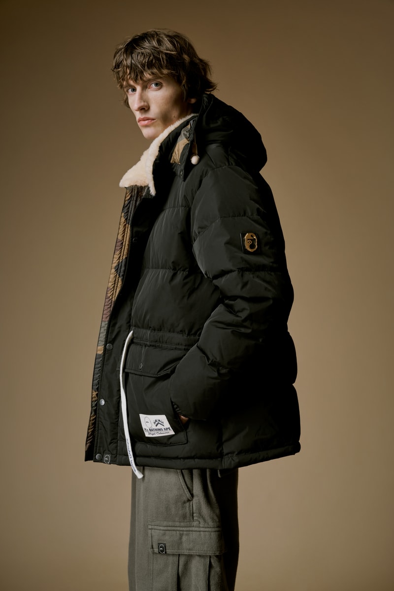 ミスターベイシングエイプとナイジェル・ケーボンが初のコラボコレクションを発表 mr bathing ape nigel cabourn first collabo collection release info