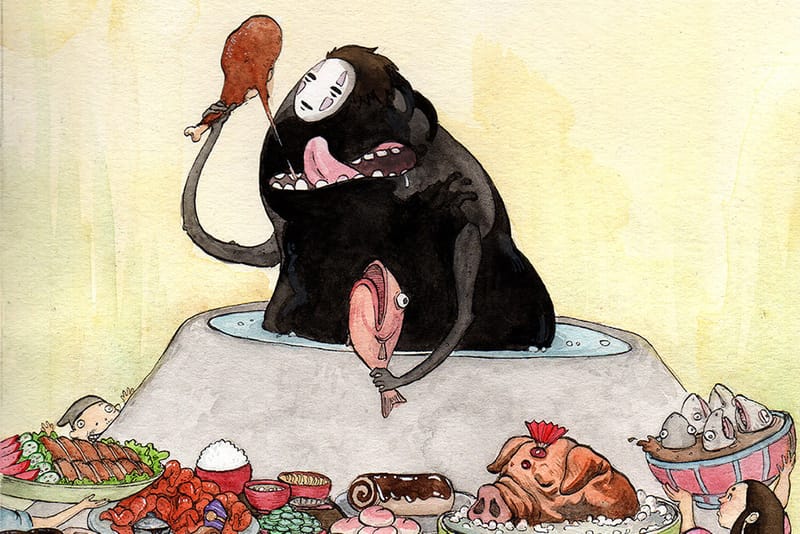 미야자키 하야오의 영화를 오마주한 전시