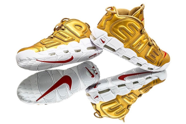 슈프림 x 나이키 황금 에어모어 섭템포 상세 사진 유출