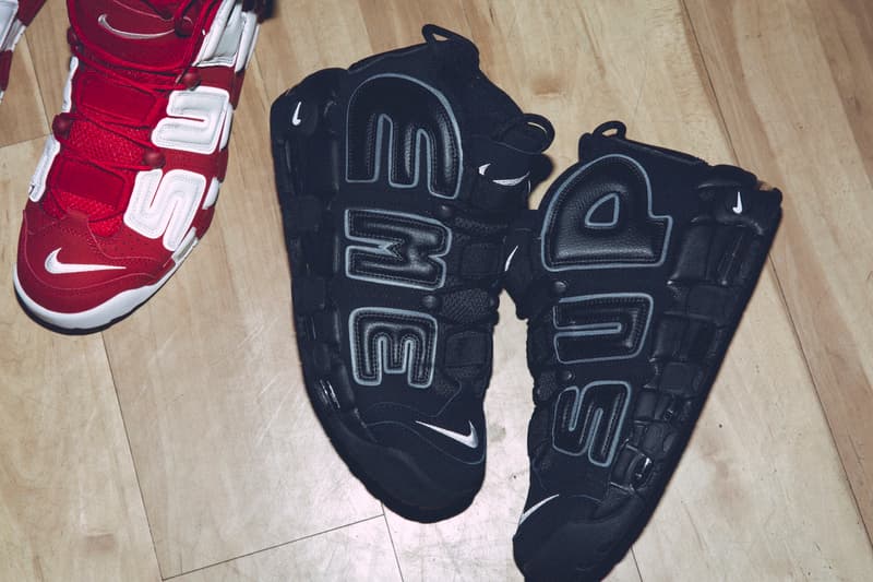 슈프림 나이키 에어 모어 업템포 상세 착용 사진 유출 2017 supreme nike air more uptempo shoes master