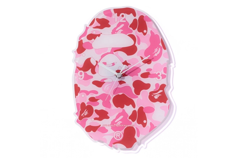 베이프 에이프 카무플라주 벽시계 Bape ape head camouflage glow in the dark wall clock 2017