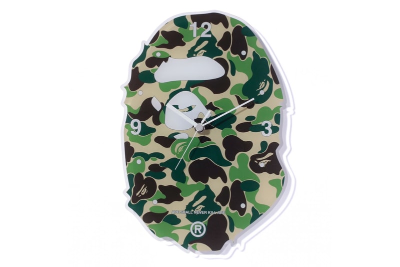 베이프 에이프 카무플라주 벽시계 Bape ape head camouflage glow in the dark wall clock 2017