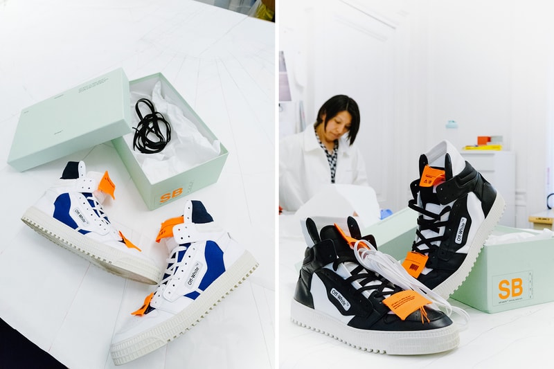 오프 화이트 2018 spring summer 런웨이 운동화 팝업 개최 off white sneaker empty gallery