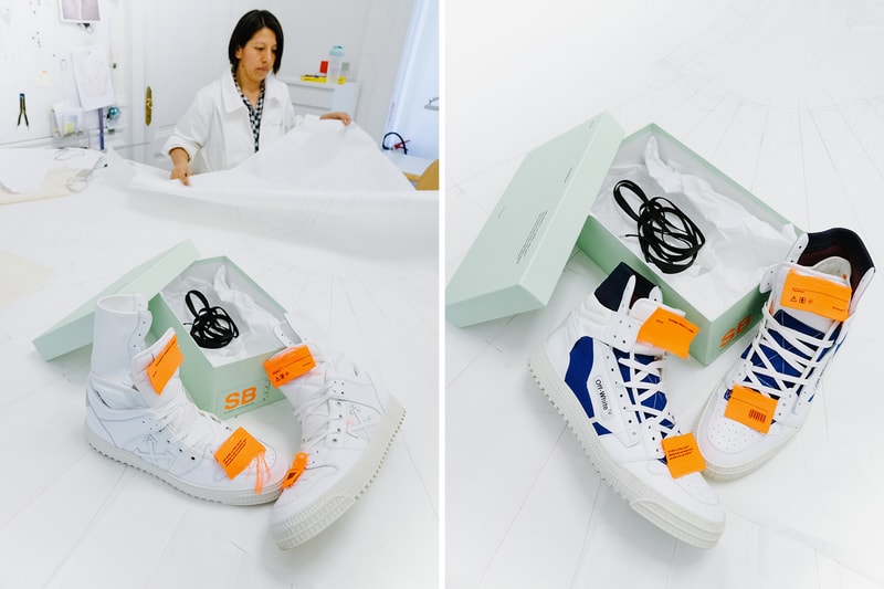 오프 화이트 2018 spring summer 런웨이 운동화 팝업 개최 off white sneaker empty gallery