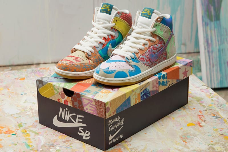 토마스 캠벨이 디자인한 나이키 SB 덩크 하이 한정판