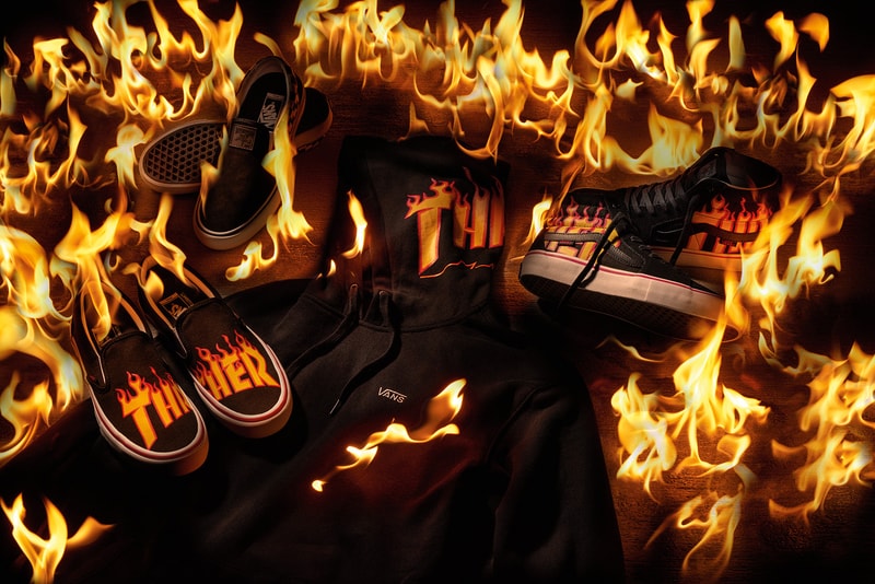 반스 쓰레셔 2017 협업 콜라보레이션 슬립온 스케이트하이 후드 티셔츠 Vans Thrasher Collaboration Sk8-Hi Pros Slip-On Pros all-new UltraRange Pro