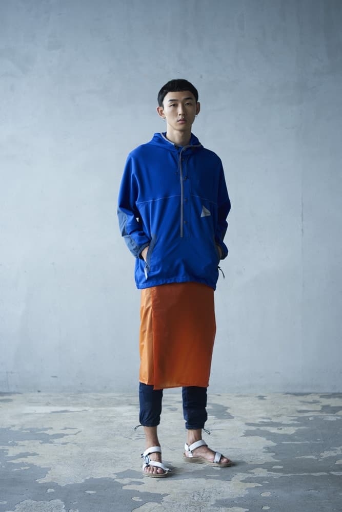 일본 아웃도어 브랜드 앤드 원더 2018 봄 여름 룩북 미스터포터 트리옵 japanese outdoor brand and wander spring summer collection lookbook mr porter triop