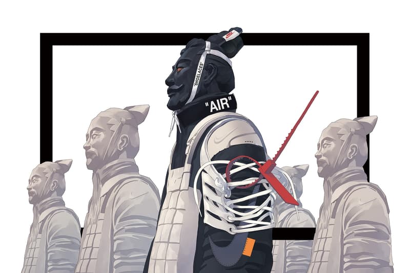 버질 아블로 x 나이키 '더 텐' AXJ 동양화 일러스트레이션 deal virgil abloh x nike the ten illustration 2017