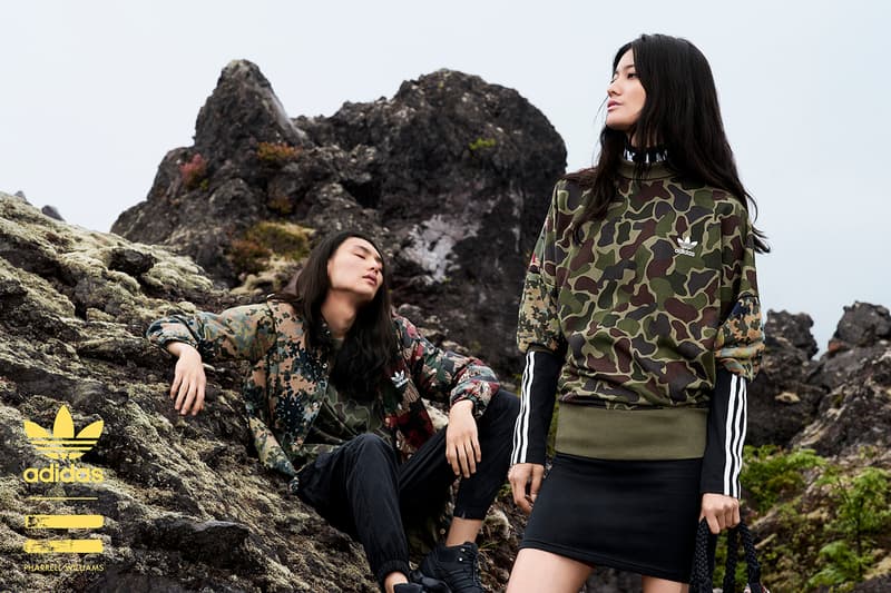 아디다스 오리지널스 퍼렐 윌리엄스 휴 하이킹 카무플라주 컬렉션 2017 adidas originals pharrell hu hiking camouflage apparel