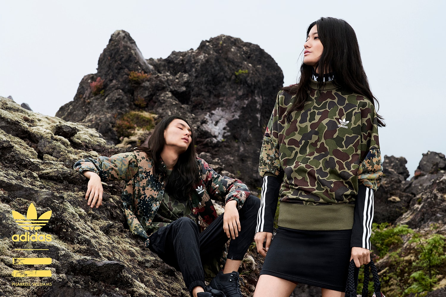 아디다스 오리지널스 퍼렐 윌리엄스 휴 하이킹 카무플라주 컬렉션 2017 adidas originals pharrell hu hiking camouflage apparel