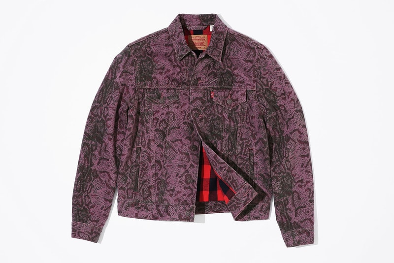 슈프림 리바이스 2017 가을 뱀피 트러커 재킷 오버롤 supreme levis snakeskin trucker jacket overall fall