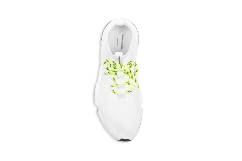 발렌시아가 스피드 트레이너 형광 신발 끈 balenciaga lace up knit sock speed trainer white 2017