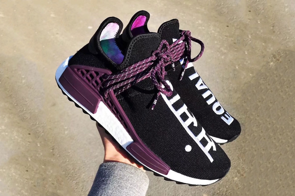 퍼렐 윌리엄스 아디다스 오리지널스 휴 NMD 보라색 트레일 홀리 사진 공개 유출 2017 Pharrell Williams Adidas Originals Hu purple Trail Holi picture look