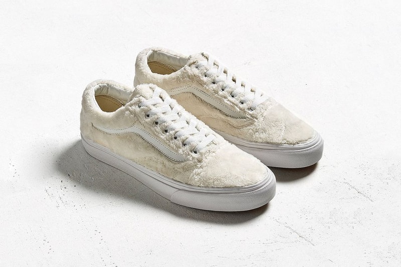 반스 셰르파 스케이트-하이 올드스쿨 흰색 슬립온 체크 회색 털 신발 출시 2017 Vans Sk8-Hi Old Skool Slip-on check Sherpa grey white reveal buy