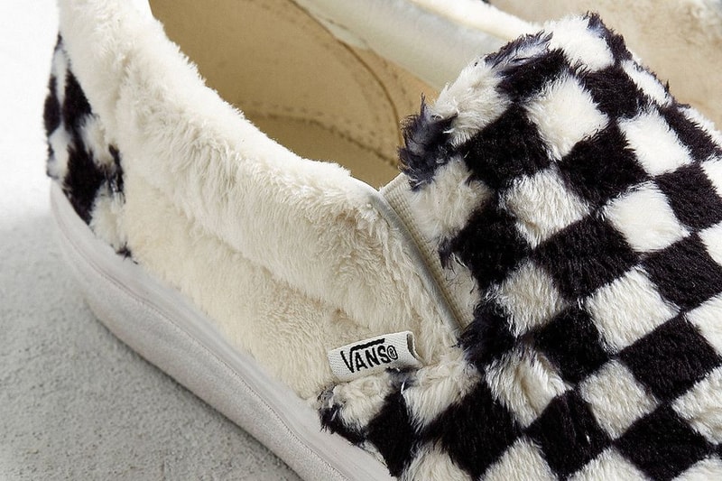 반스 셰르파 스케이트-하이 올드스쿨 흰색 슬립온 체크 회색 털 신발 출시 2017 Vans Sk8-Hi Old Skool Slip-on check Sherpa grey white reveal buy