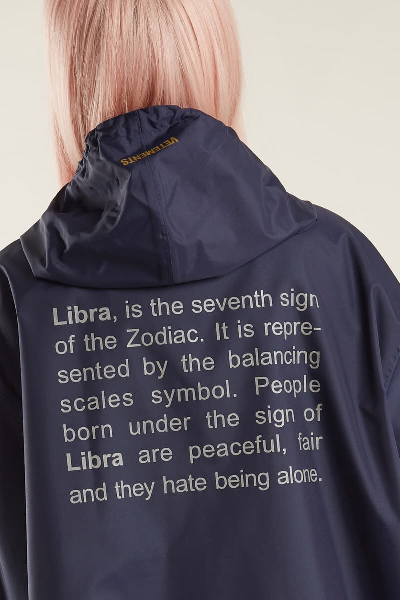 베트멍, '12개의 별자리' 우비 컬렉션 출시 2017 vetements horoscope raincoats