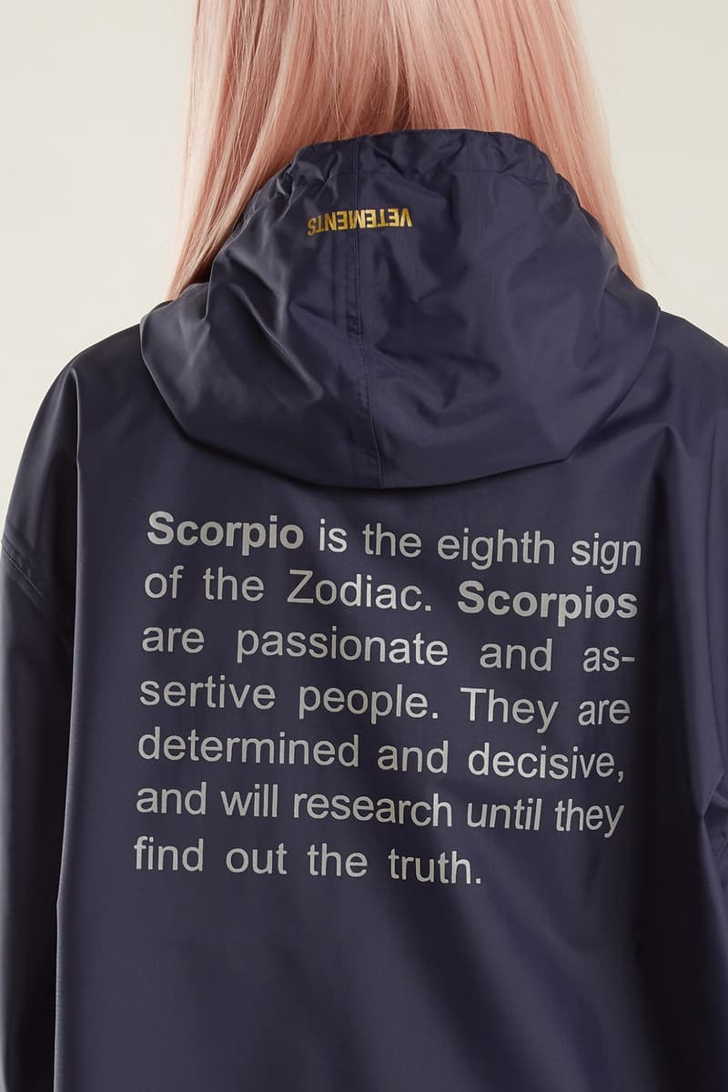 베트멍, '12개의 별자리' 우비 컬렉션 출시 2017 vetements horoscope raincoats