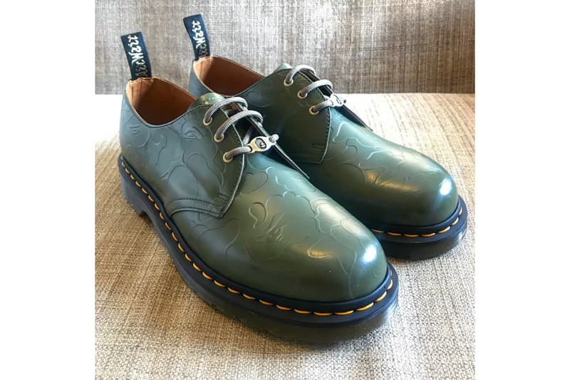 베이프 x 닥터 마틴 협업 부츠 유출 2018 bape dr martens three eye shoes