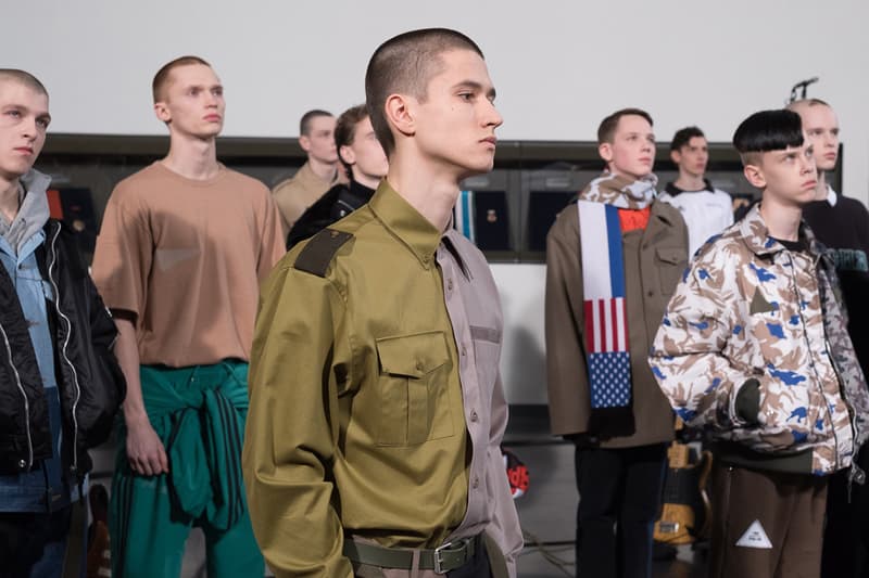 gosha rubchinskiy fall winter collection presentation burberry dr martens levis