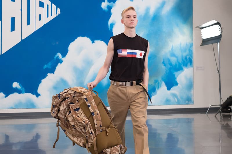 gosha rubchinskiy fall winter collection presentation burberry dr martens levis