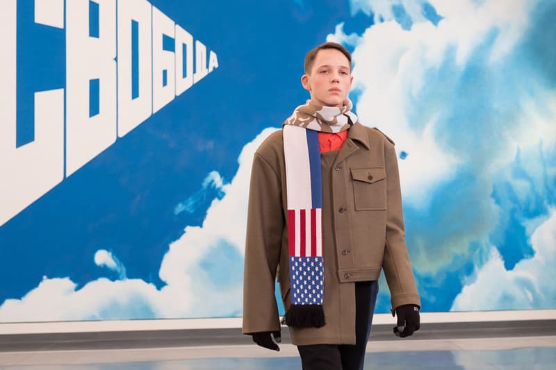 gosha rubchinskiy fall winter collection presentation burberry dr martens levis