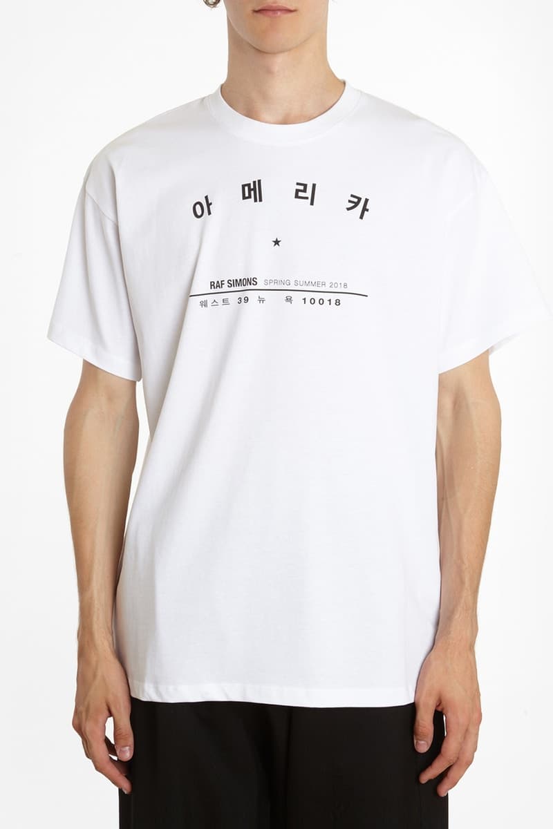 라프 시몬스 2018 봄 여름 컬렉션 선주문 한글 티셔츠 블레이드 러너 raf simons spring summer collection blade runner pre order