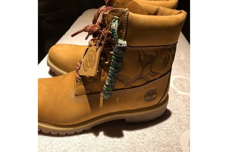 베이프 언디피티드 팀버랜드 부츠 상세컷 유출 2018 bape undefeated timberland collaboration closer look leaked