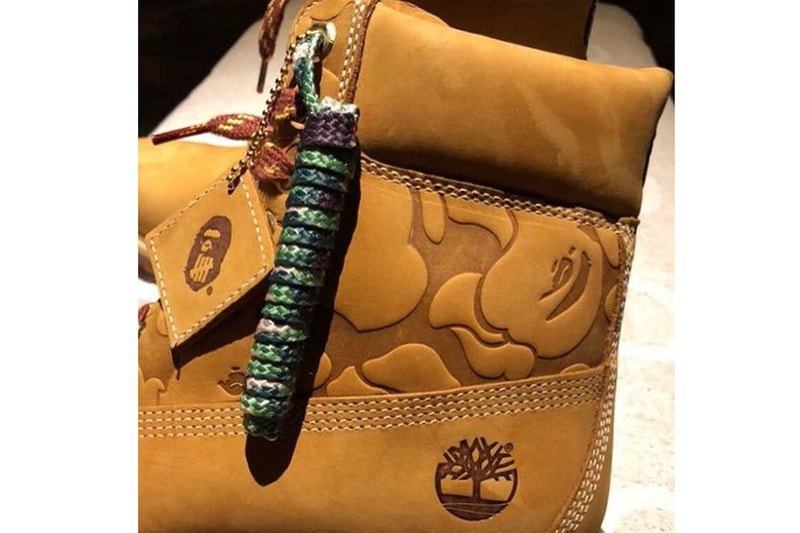 베이프 언디피티드 팀버랜드 부츠 상세컷 유출 2018 bape undefeated timberland collaboration closer look leaked