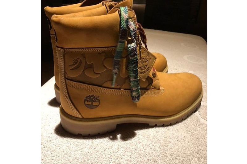 베이프 언디피티드 팀버랜드 부츠 상세컷 유출 2018 bape undefeated timberland collaboration closer look leaked
