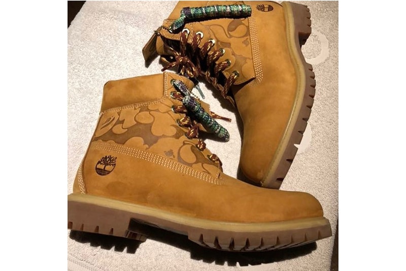 베이프 언디피티드 팀버랜드 부츠 상세컷 유출 2018 bape undefeated timberland collaboration closer look leaked