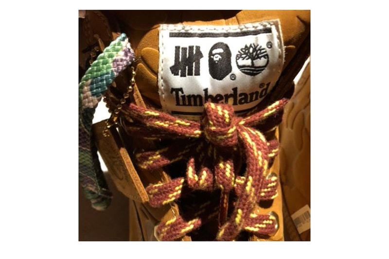 베이프 언디피티드 팀버랜드 부츠 상세컷 유출 2018 bape undefeated timberland collaboration closer look leaked