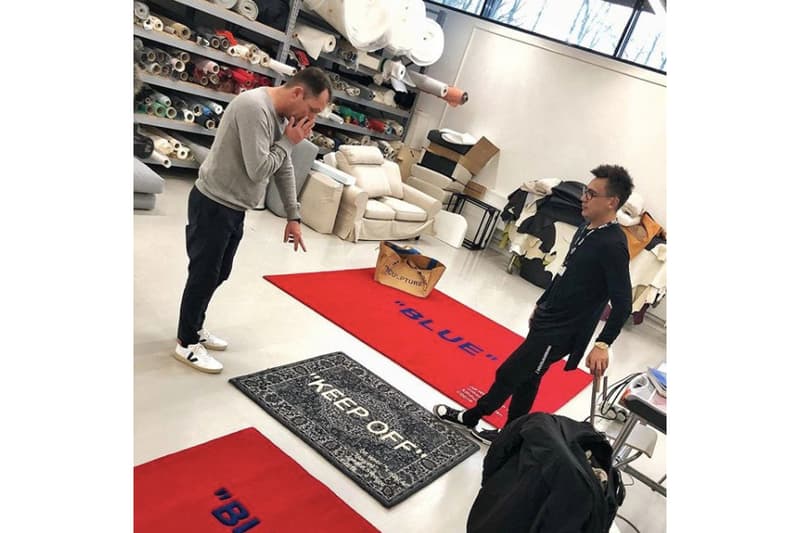 새로운 오프 화이트 x 이케아 카펫 색상 유출 2018 off white ikea virgil abloh rug
