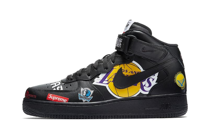 슈프림 x NBA x 나이키 에어 포스 1 미드 supreme nike air force 1 mid nba early look 2018