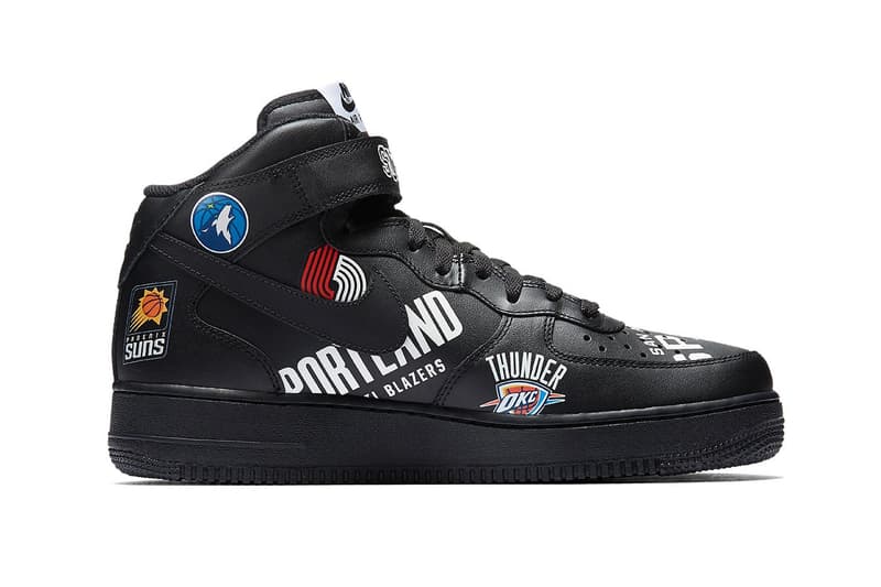 슈프림 x NBA x 나이키 에어 포스 1 미드 supreme nike air force 1 mid nba early look 2018
