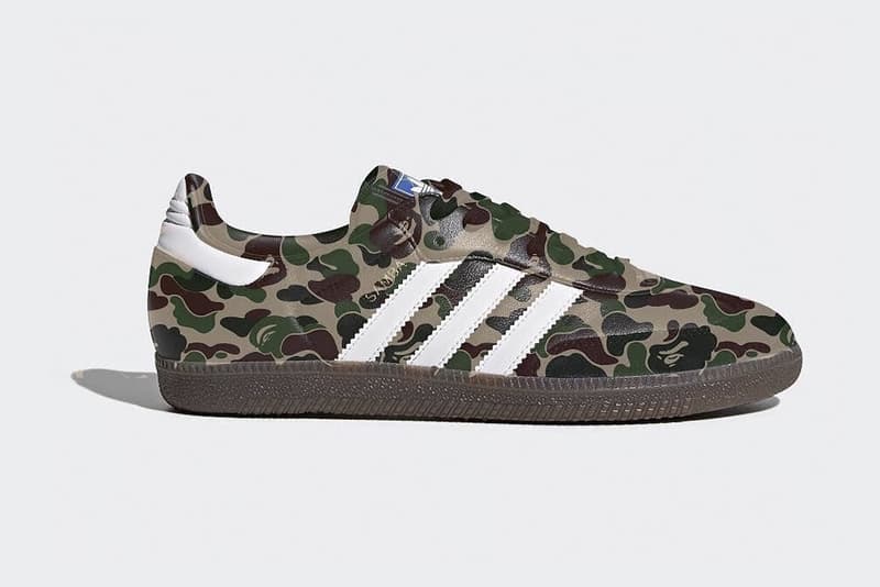 베이프 x 아디다스 삼바 최신 협업 유출 이미지 bape a bathing ape adidas samba mockup 2018
