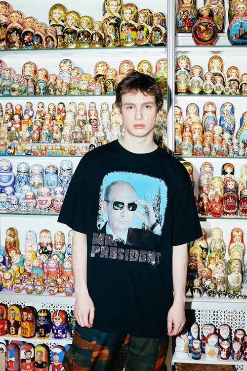 헤론 프레스턴 러시아 편집숍 캡슐 컬렉션 푸틴 티셔츠 2018 heron preston km20 capsule collection russia president Vladimir Putin t-shirt