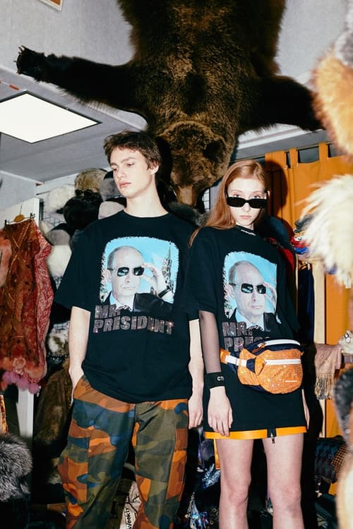 헤론 프레스턴 러시아 편집숍 캡슐 컬렉션 푸틴 티셔츠 2018 heron preston km20 capsule collection russia president Vladimir Putin t-shirt