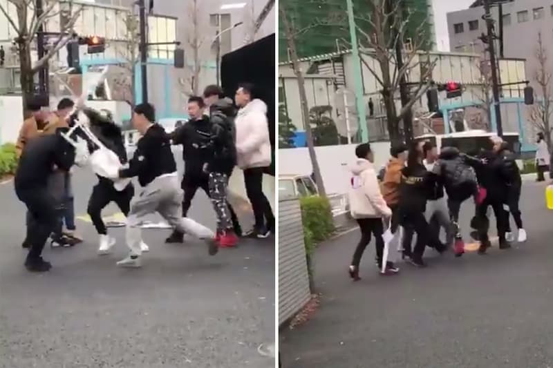 슈프림 리셀러와 매장 보안요원 사이의 주먹다짐 2018 supreme shibuya security resellers fight