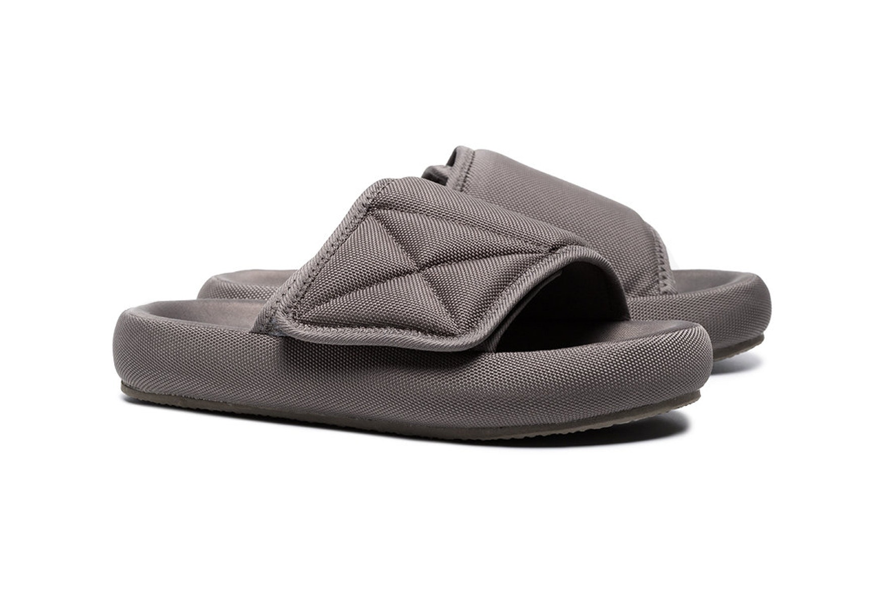 kanye west yeezy grey flatform slippers slides