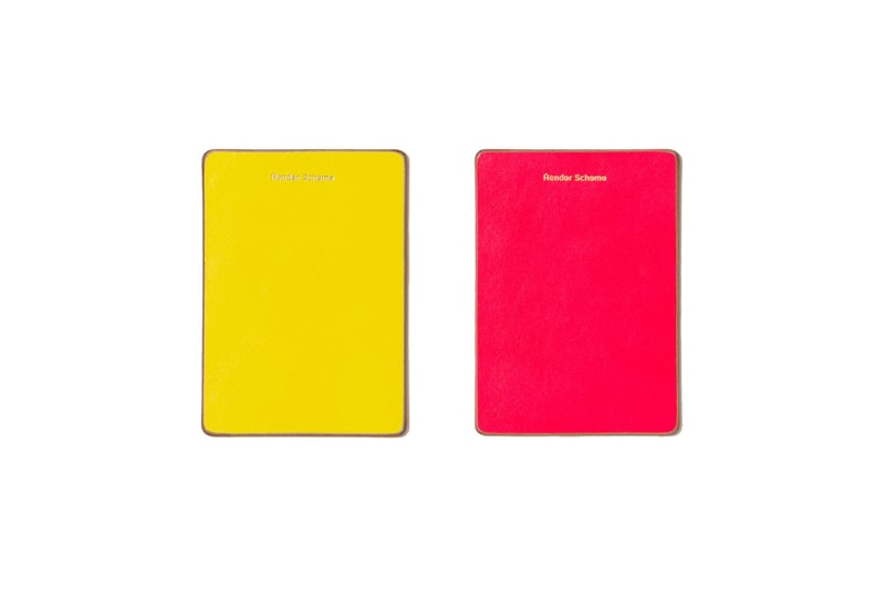 헨더 스킴 x <슈큐> 매거진 '옐로 & 레드 카드' 시리즈 2018 hender scheme shukyu magazine red yellow card accessories exhibition