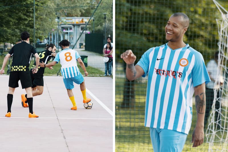 오프 화이트와 헤론 프레스턴의 밀라노 축구 경기 현장 2018 virgil abloh heron preston nike soccer milan
