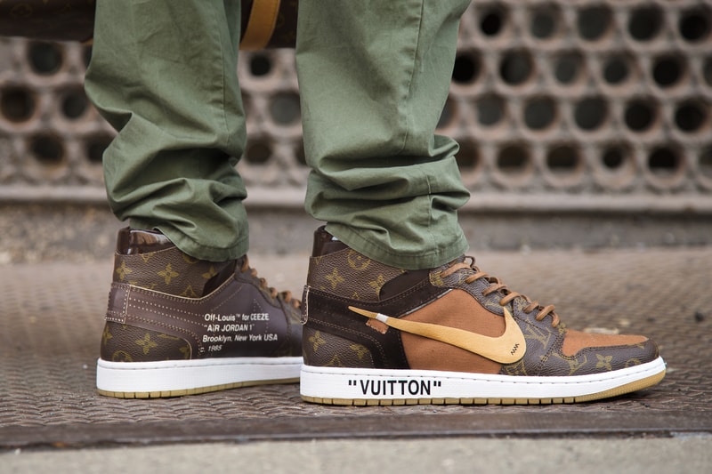 루이비통 오프 화이트 에어 조던 1 '오프 루이' 커스텀 운동화 air jordan 1 off louis custom