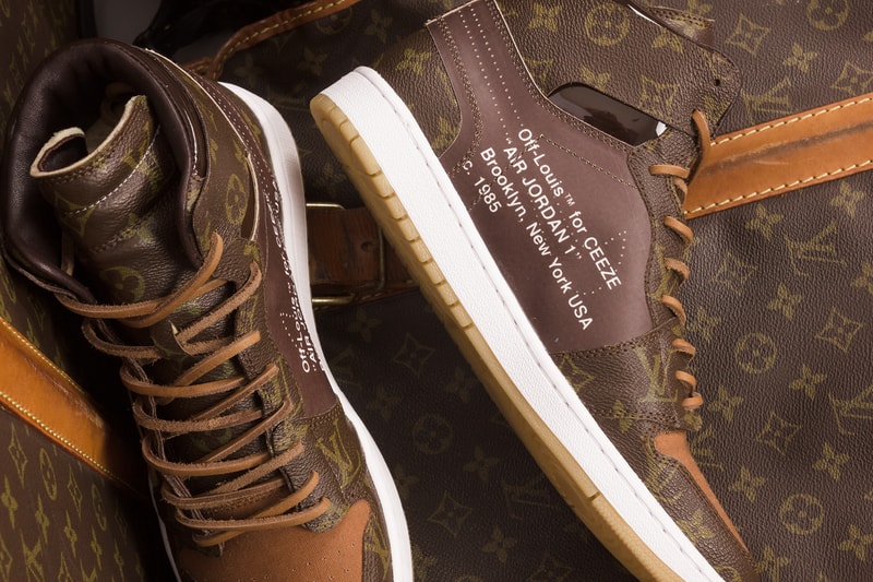 루이비통 오프 화이트 에어 조던 1 '오프 루이' 커스텀 운동화 air jordan 1 off louis custom