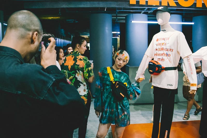 헤론 프레스턴 x HBX '에어본' 컬렉션 론칭 현장 heron preston airborne launch party 2018