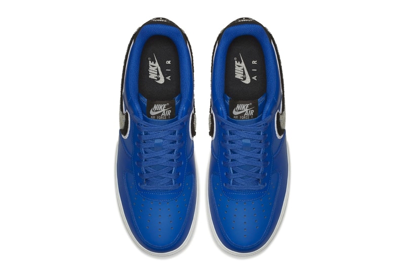 나이키 양탄자 스우시 로고의 에어 포스 1 '07 LV8 출시 2018 nike chenille swoosh logo airforce1 af1 air force 1 release
