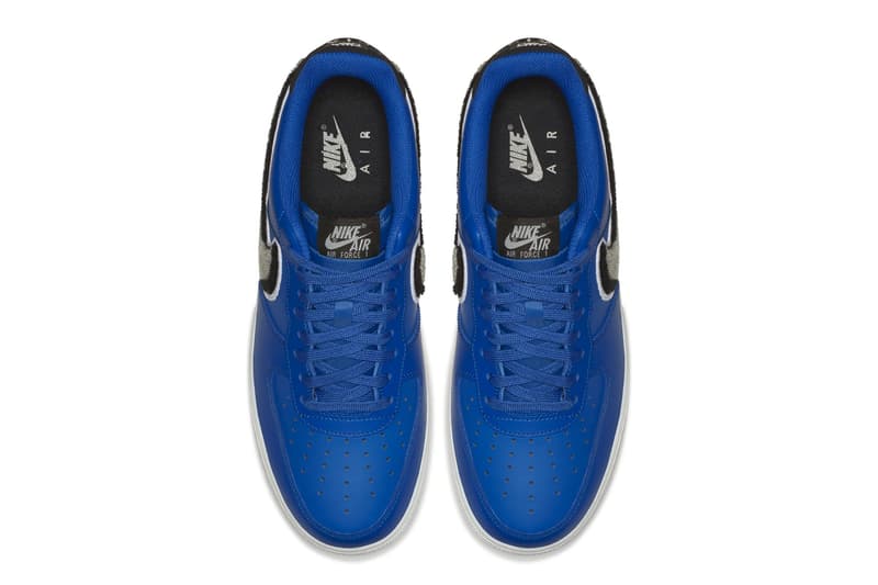 나이키 양탄자 스우시 로고의 에어 포스 1 '07 LV8 출시 2018 nike chenille swoosh logo airforce1 af1 air force 1 release